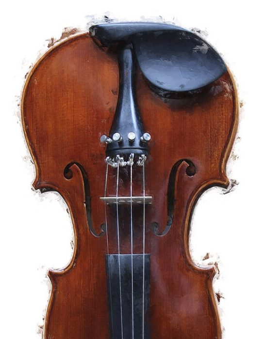 Geige Painted mirrored cut